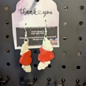 Red and White Earrings